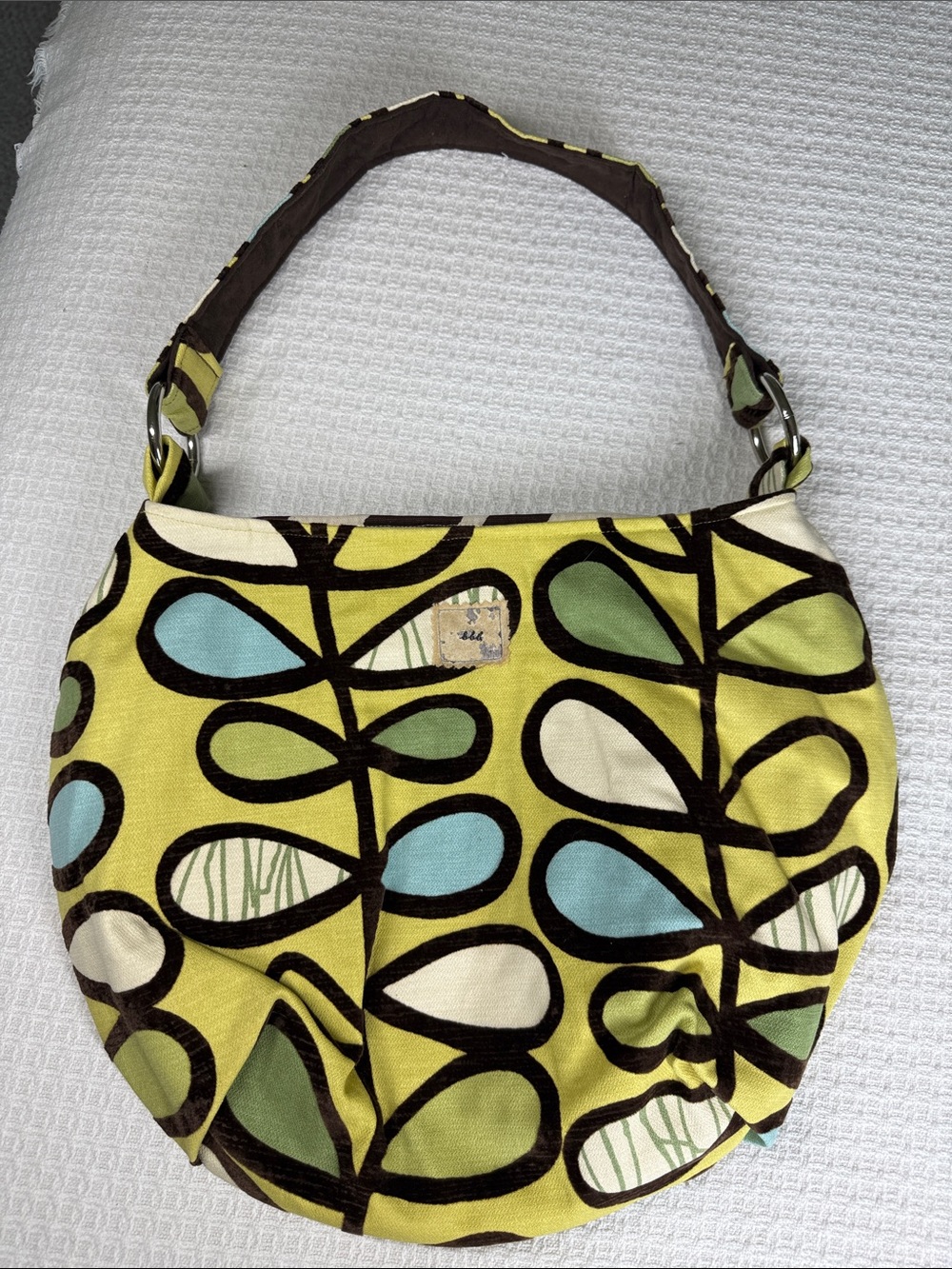 bbb (biba) Green/yellow and turquoise Patterned Hobo Bag